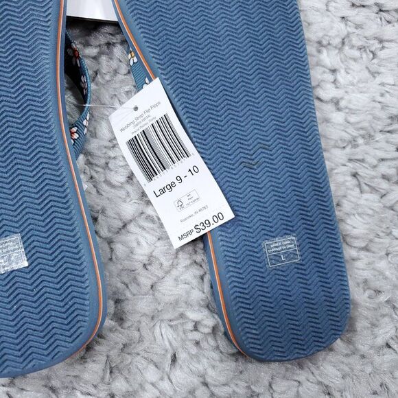 Vera Bradley Webbing Strap Flip Flops Floral Size Large 9-10 Daisy Floral Blue - Picture 3 of 5